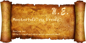 Mesterházy Ernő névjegykártya