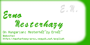 erno mesterhazy business card